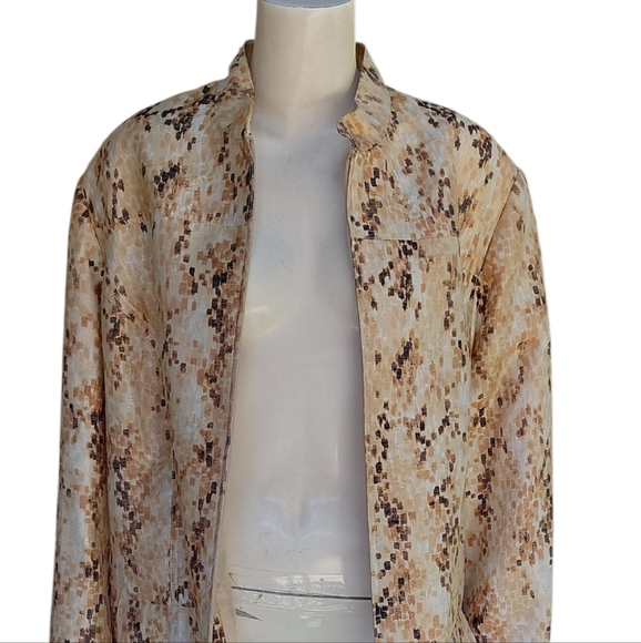 Alfred Dunner Women Stylish Tan and Brown Patterned Jacket Size 20W - Picture 6 of 6